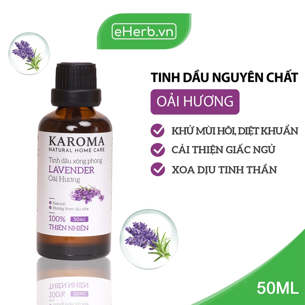 Tinh Dầu Oải Hương Lavender KAROMA, Xuất Xứ Thiên Nhiên Không Pha Tạp Chất, Có Giấy Kiểm Định COA