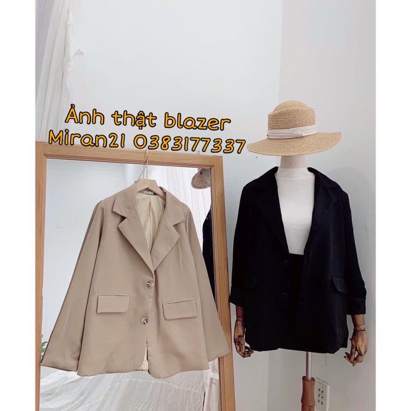 Áo Vest-Blazer đen trơn 2 lớp kèm video + hình thật chủ shop mặc
