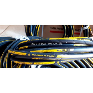 15m dây rửa xe bố 2 lõi thép có sẵn 2 đầu cút nối nhanh 5075PSI phi 8mm