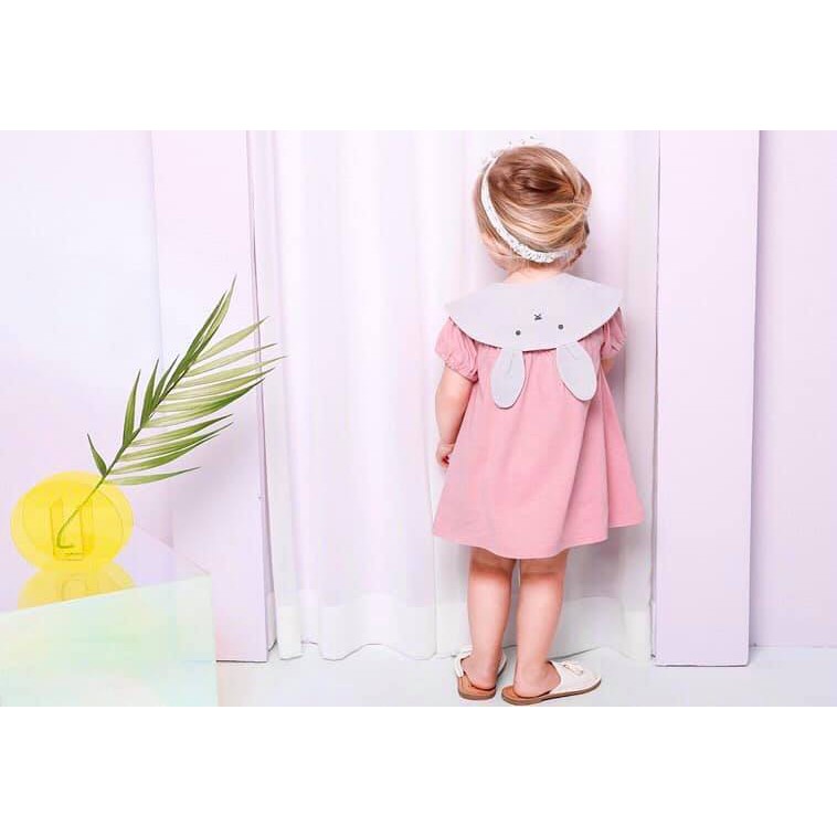 Váy Milk.mile hồng cổ thỏ ghi