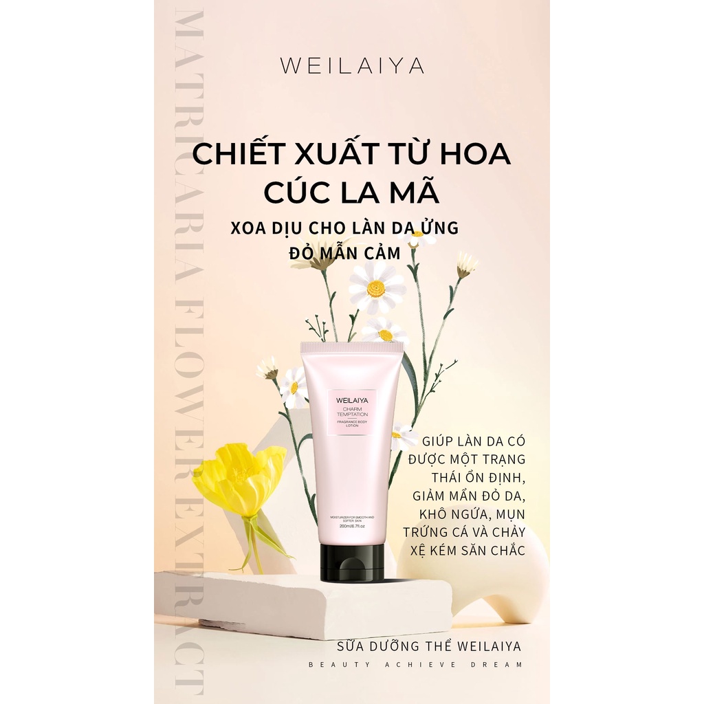 Dưỡng thể nước hoa 3 tầng hương Weilaiya Fragrance Body Lotion 200ml