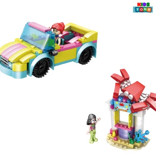 Mô hình lắp ráp Lego diy Girl play house hạt nhỏ, chủ đề thành phố biển dễ thương, quà tặng đồ chơi giáo dục sớm cho bé.
