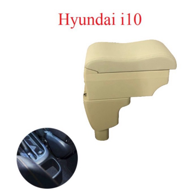Hộp tỳ tay ô tô hãng xe Hyundai i10 tích hợp 3 cổng USB (HÀNG LOẠI 1)