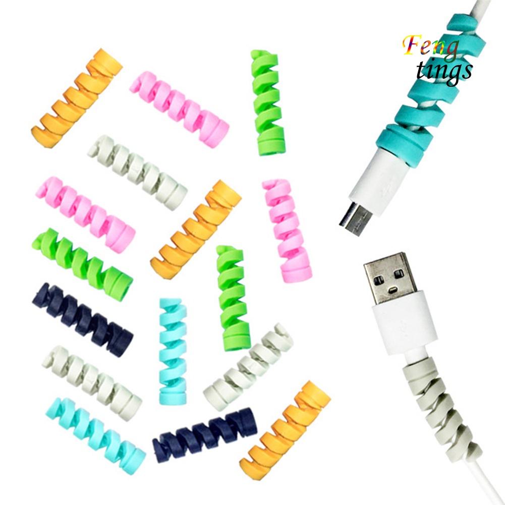 Dây Silicon Quấn Bảo Vệ Cáp Sạc Usb Dạng Xoắn Ốc Cho Iphone