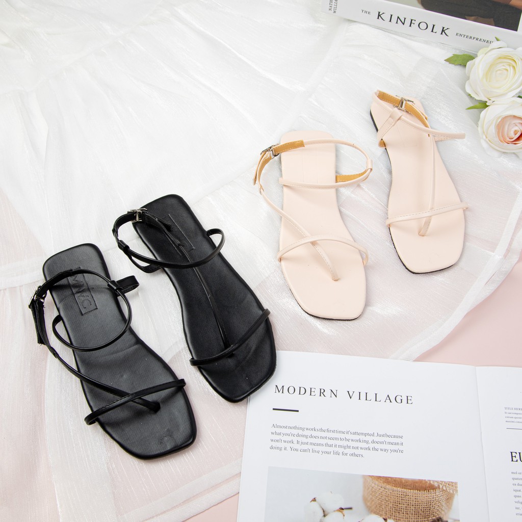 Giày sandal nữ quai mảnh đế bệt MWC NUSD- 2763