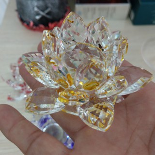 [FreeShip 50k Toàn Quốc]  Đế nến hoa sen thủy tinh pha lê