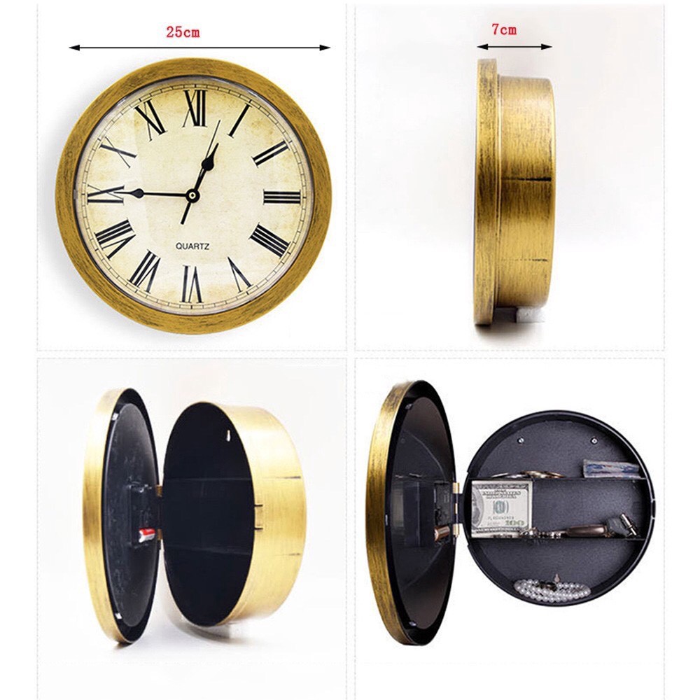 Hộp đựng đồ kiểu dáng đồng hồ treo tường phong cách Vintage độc đáo