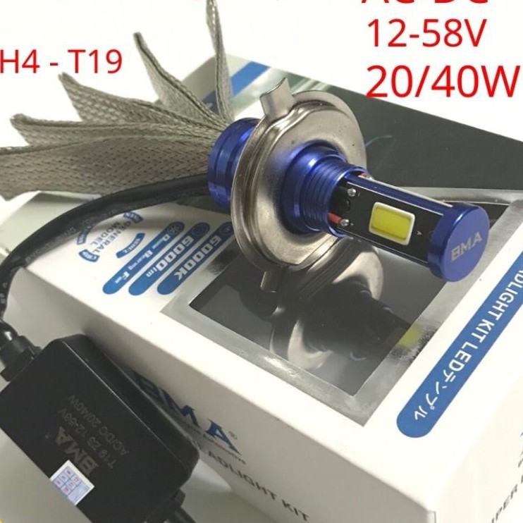 Đèn Pha Led BMA 3 Tim led  Chân H4 - T19 Siêu Sáng