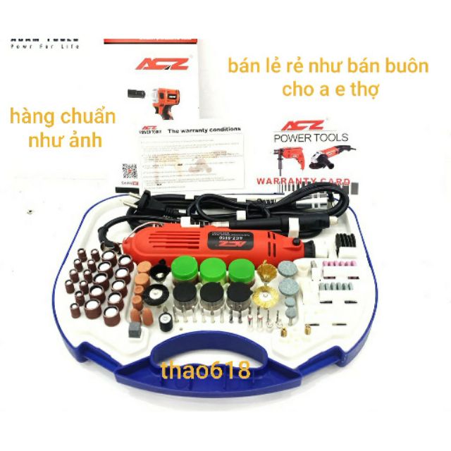 Bộ Máy Khoan Mài cắt Khắc mini Đa Năng ACZ hơn 100 chi tiết (Đỏ) 180W 6 tốc độ
