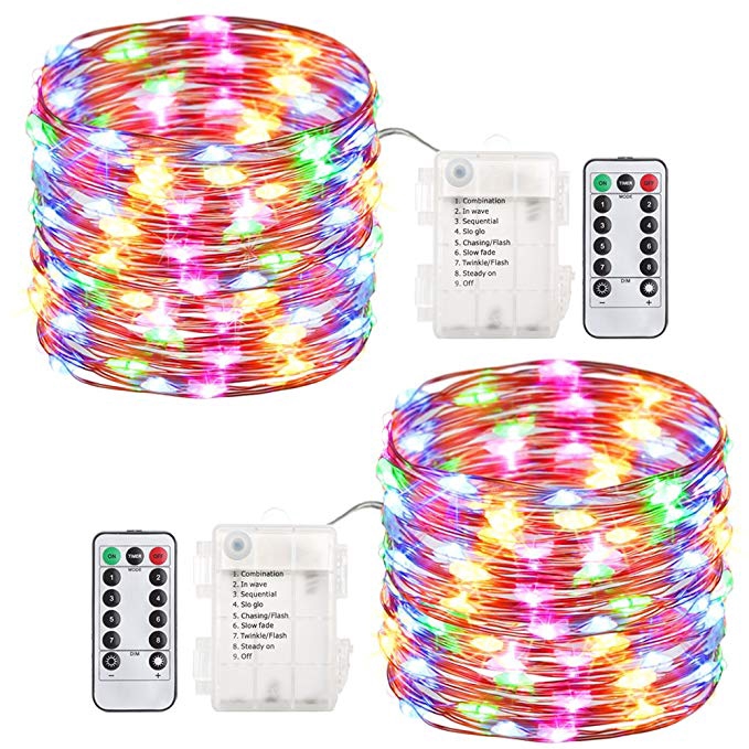 Dây Đèn Led 5m 50 Bóng 8 Chế Độ Chống Thấm Nước Kèm Remote Điều Khiển