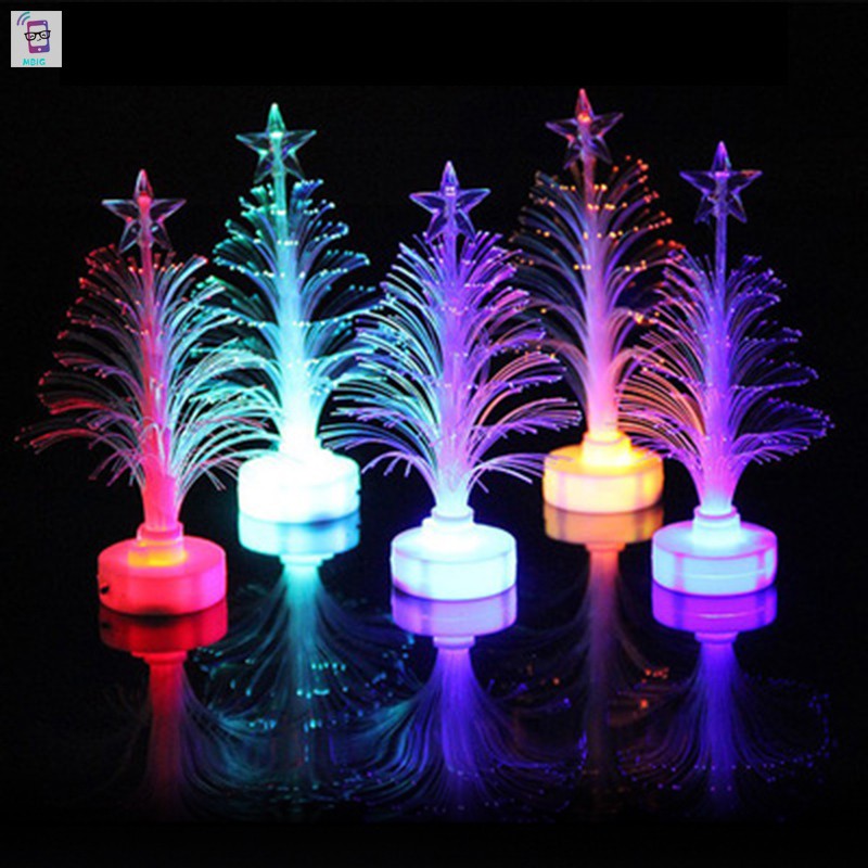 MG Colored Fiber Optic LED Light-up Mini Christmas Tree with Top Star Battery Powered Children Toy Light Tree @vn