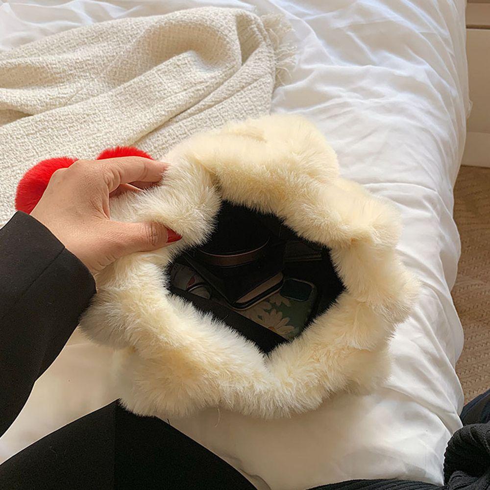 UUMIR Túi Xách Lông Nhung Mềm Mại Hình Quả Cherry Dễ Thương Xinh Xắn