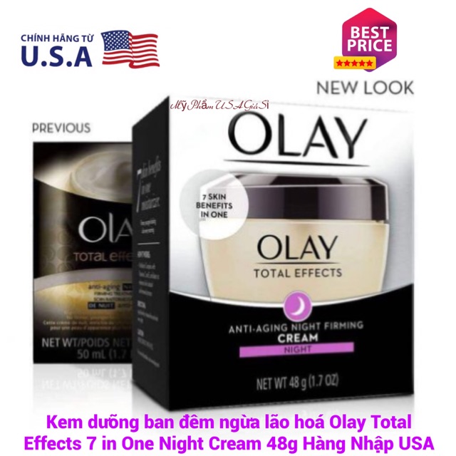 Kem dưỡng ban đêm ngừa lão hoá Olay Total Effects 7 in One Night Cream 48g Hàng Nhập USA