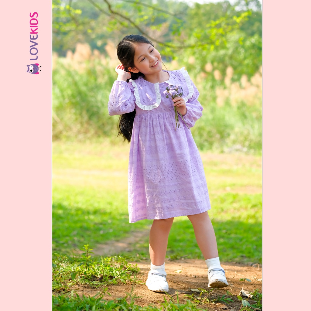 Váy baby doll thêu dài tay - Lovekids