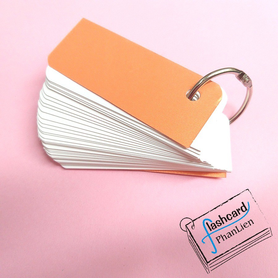 Mua 1 tặng 3 - 1000 thẻ flashcard trắng 3*8cm SIÊU DÀY tặng kèm 10 khoen tròn 5cm - Flashc