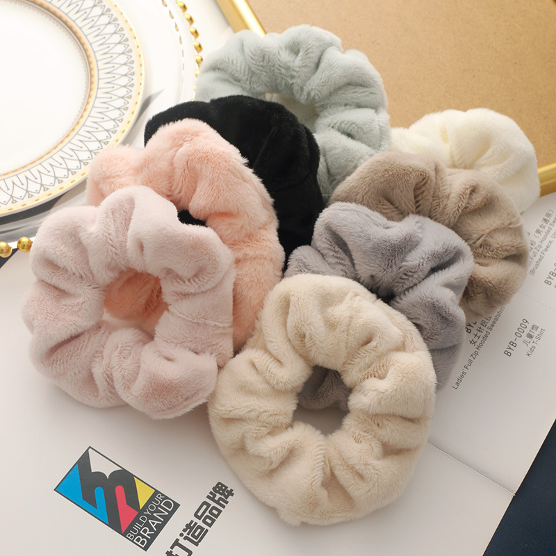 Dây buộc tóc co giãn bằng nhung san hô màu sắc ngọt ngào phong cách Hàn Quốc thời trang dành cho nữ