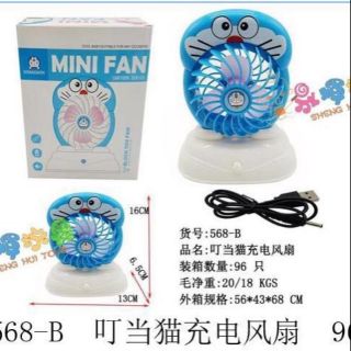 Quạt tích điện mini hình doremon