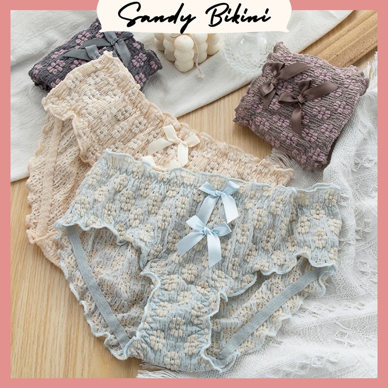 Quần Lót Nữ 4D Ren Nhúm Ngàn Hoa, Kháng Khuẩn Điệu Đà Cao Cấp QL18