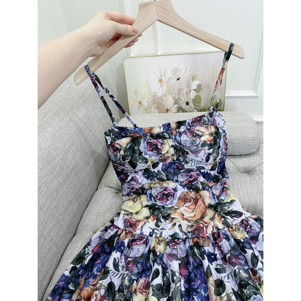 Váy Hoa TÍm 2 dây siêu đẹp, Siêu Nữ tính Lung linh, Thoải Mái Với Chị em. đi Shopping Hay Du lịch Chụp ảnh Mê Ly. | BigBuy360 - bigbuy360.vn