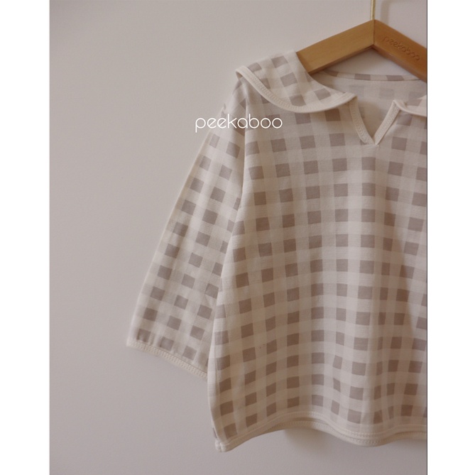 (Chính hãng) Bộ rời dài tay kẻ Darong cổ sen 2022 co giãn PEEKABOO made in Korea thời trang trẻ em cho bé BABYKOREA