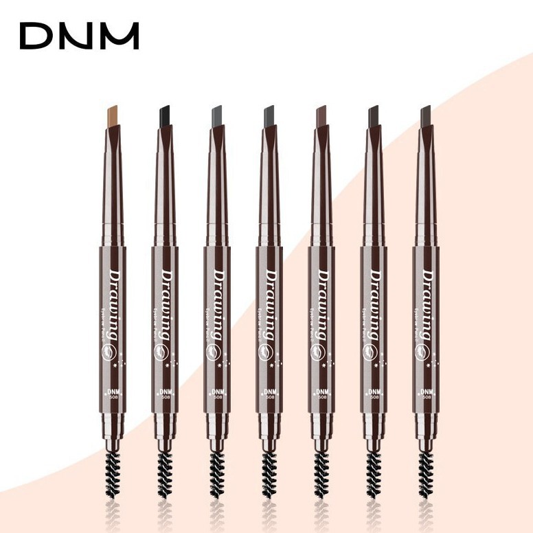 Chì kẻ lông mày thiết kế 2 đầu có cọ tự động xoay để trang điểm