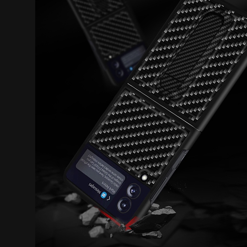 Ốp Điện Thoại Sợi Carbon Có Giá Đỡ Cho Samsung Galaxy Z Fold 3 Z Fold 2 Z Flip 3 Z Flip 5g