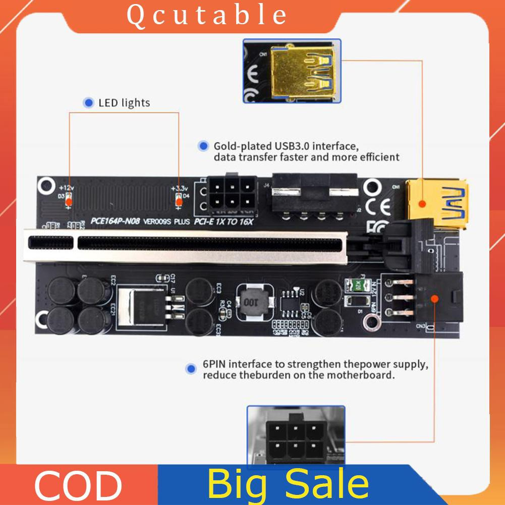 Card Mở Rộng Ver009S Plus Pcie Riser Card Usb 3.0 Pci-E Express 1x To 16x