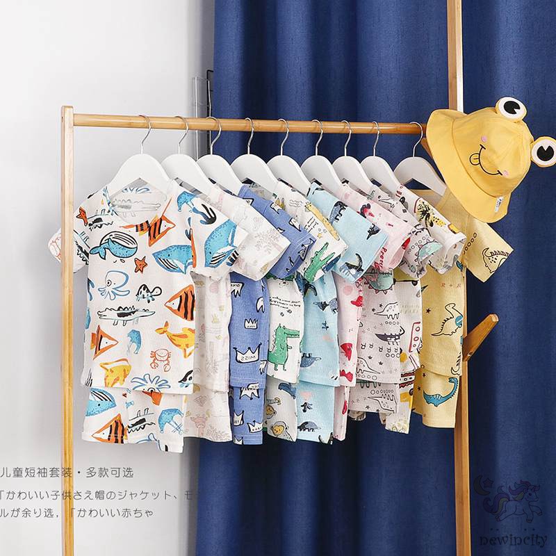 Set Áo Thun Tay Ngắn &amp; Quần Short Cho Bé Trai &amp; Gái