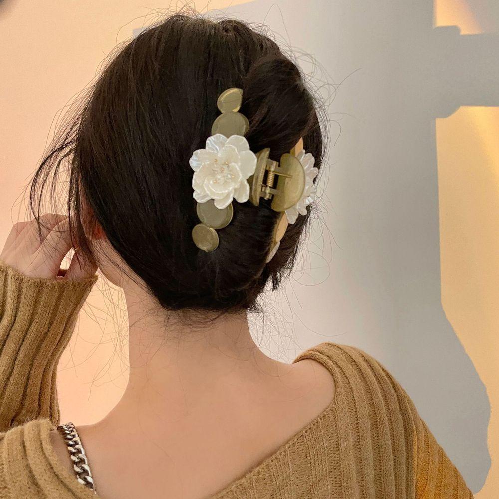 Kẹp Tóc Đuôi Ngựa Hình Hoa Phong Cách Vintage Thanh Lịch Cho Nữ Giá Đỡ