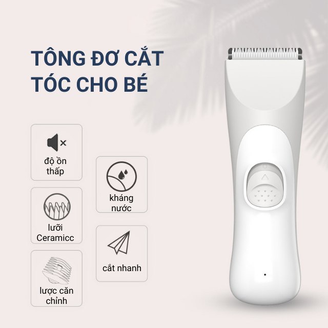 Tông đơ cắt tóc cho bé tăng đơ cắt tóc trẻ em chạy êm lưỡi gốm bo tròn sạc điện chống thấm nước cắt nhanh và sạch S568