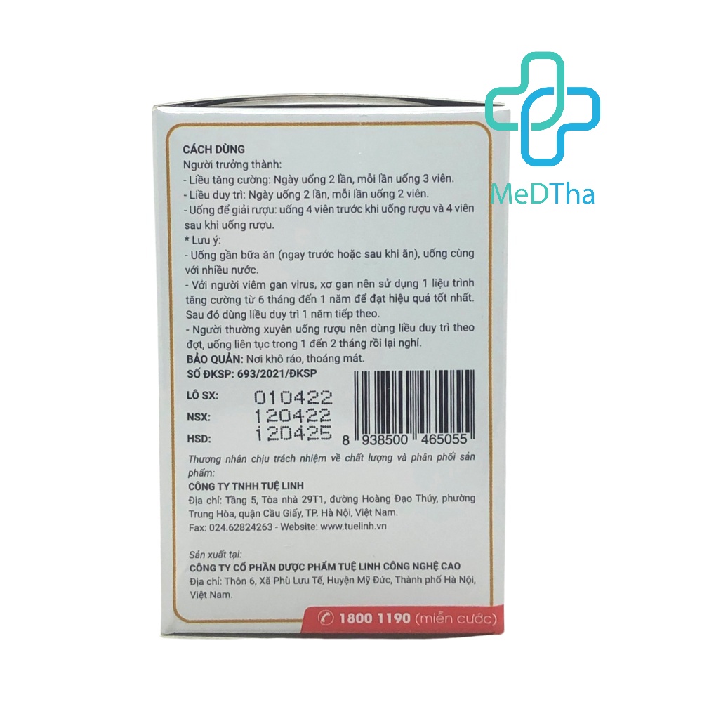 Giải Độc Gan Tuệ Linh Plus - Giải Độc Gan, Bổ Gan, Mát Gan, Cà Gai Leo, Vitamin B