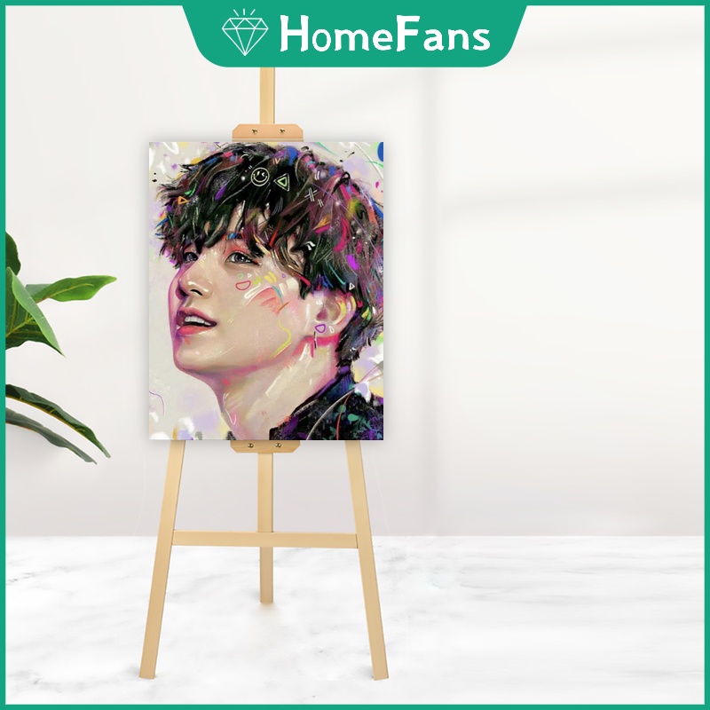 Bộ tranh sơn dầu 40X50cm tự làm hình thành viên nhóm nhạc bts