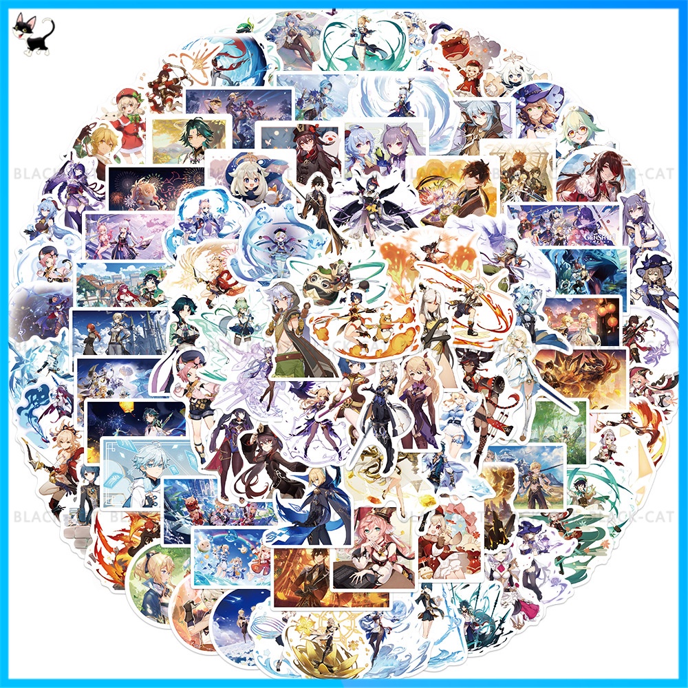 Miếng Dán Trang Trí Hình Anime Demon Slayer/Naruto/Pokémon/One Piece Chống Thấm Nước