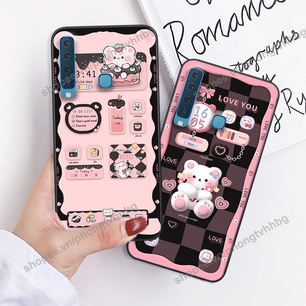 Ốp lưng Samsung A7 2018 / A9 2018 gấu,thỏ trắng , đồng hồ dễ thương cute cực đẹp
