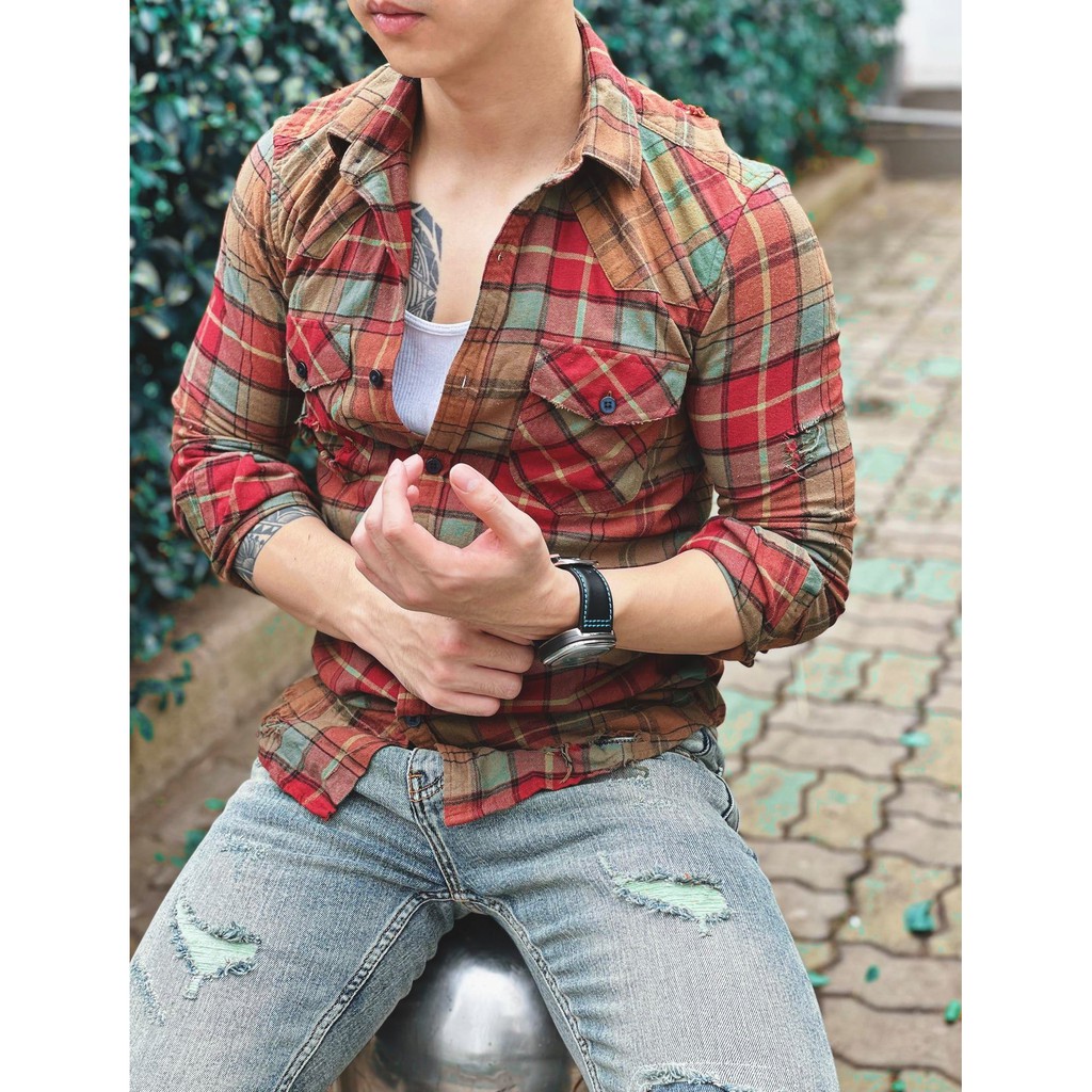 Áo Sơ Mi Rách Shop Man Shines