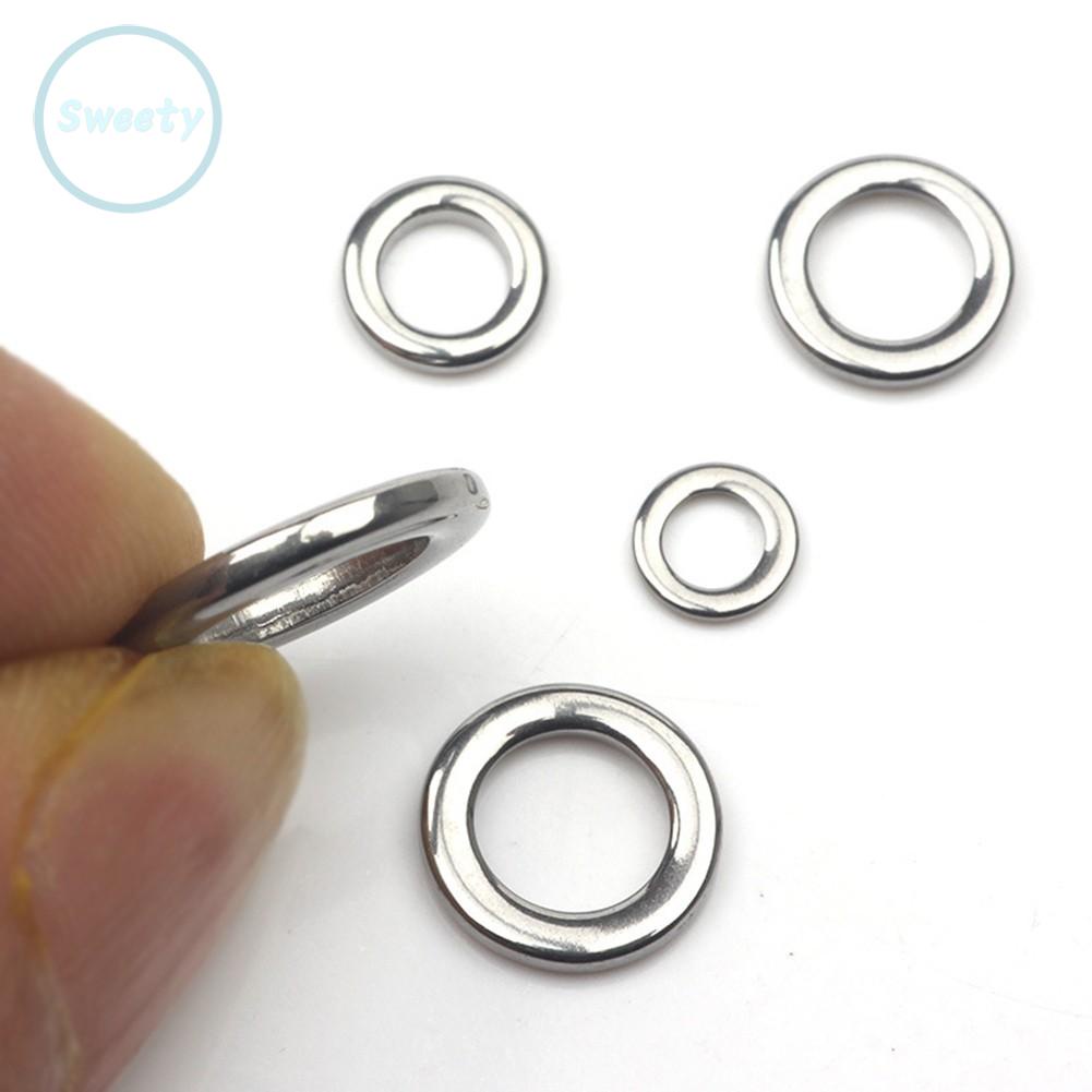 SWTDRM- ~50pcs Fishing Solid Ring 304 Stainless Steel O-Type Boat Fishing Accessories New-