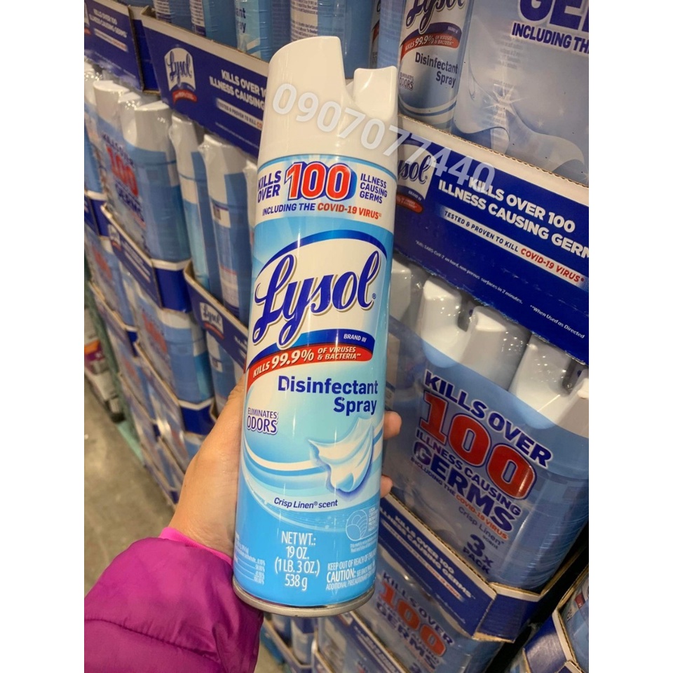 Xịt diệt khuẩn Lysol Disinfectant Spray 538gr - EDS Hàng Mỹ