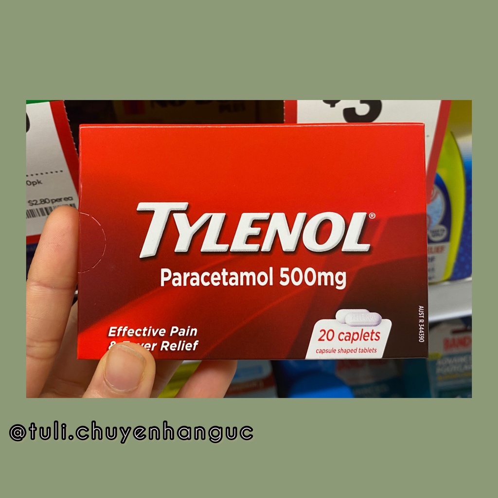 VIÊN UỐNG TYLENOL PARACETAMOL ÚC 20 VIÊN - HÀM LƯỢNG 5000MG
