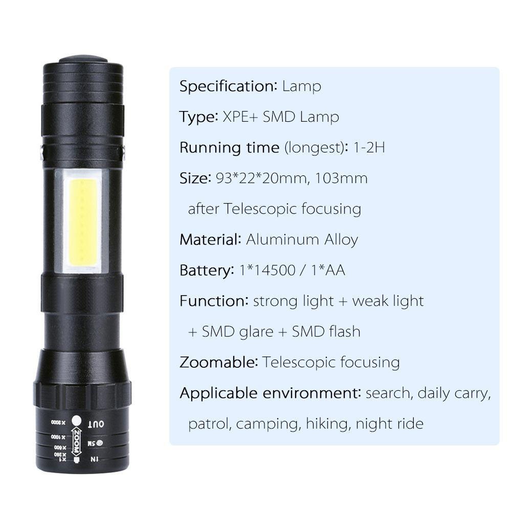 Đèn pin Skywolfeye loại nhỏ SPE 4 chế độ 8000 Lumens(Không bao gồm pin)