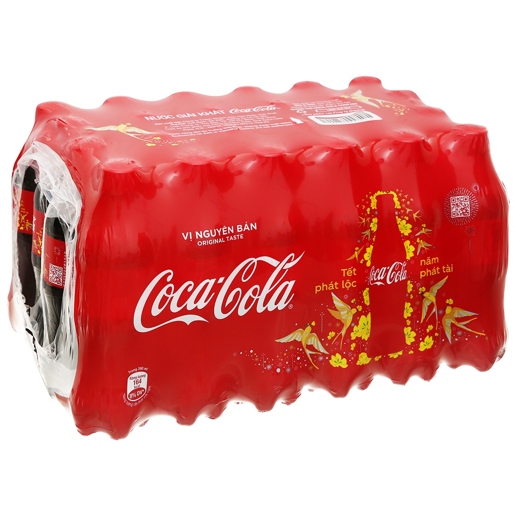 Thùng 24 chai Coca cola vị nguyên bản chai 390ml