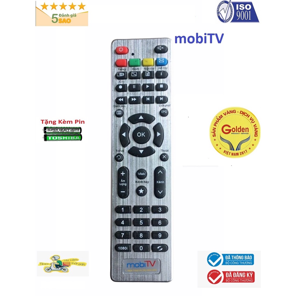 Điều khiển mobiTV loại tốt zin theo máy -  Tặng kèm pin chính hãng - Remote MobiTV