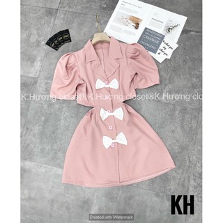 Váy nơ hở lưng kèm ảnh thật 100%