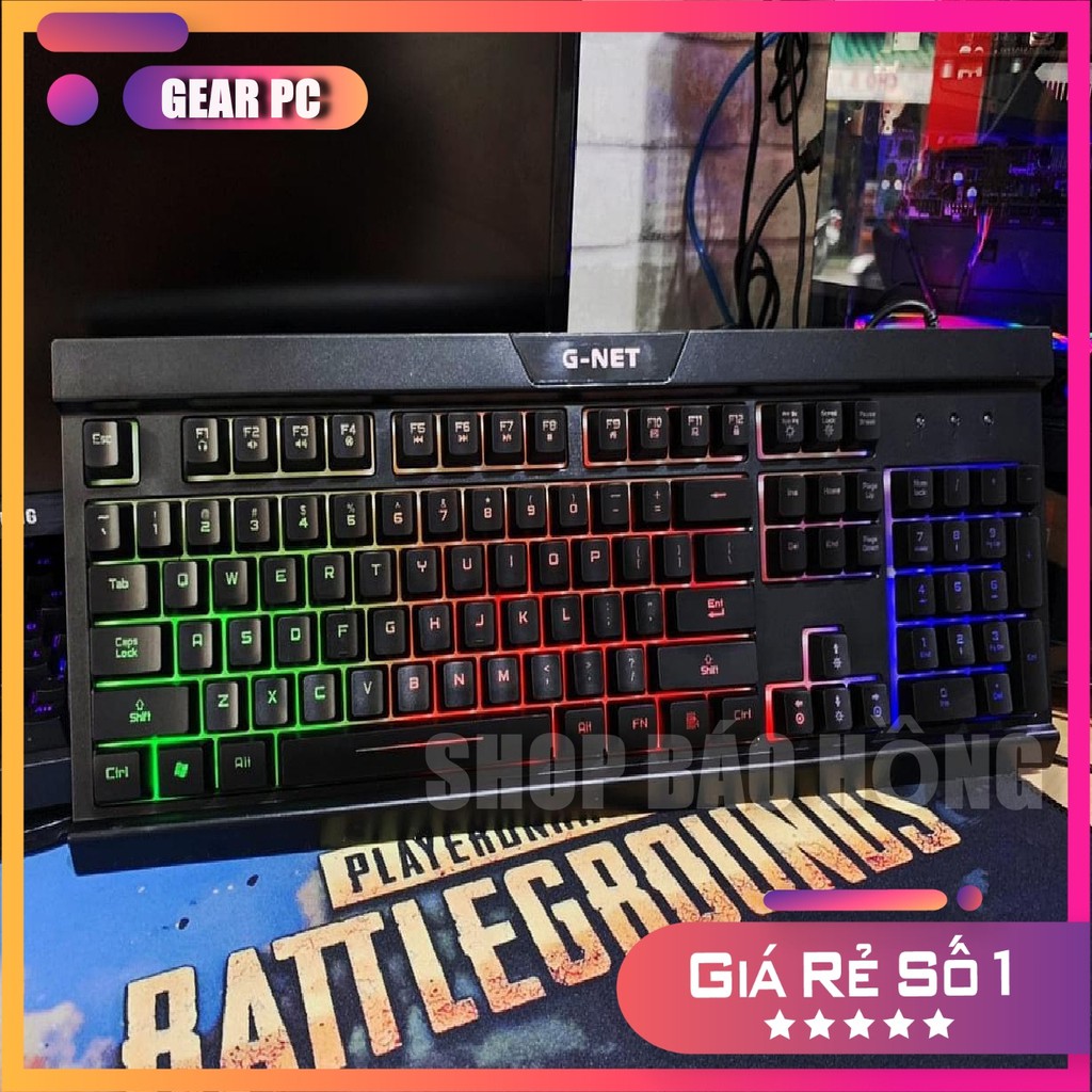 Bàn phím giả cơ máy tính Gnet GK311 LED RGB Có led 7 màu - Bảo hành nước vào khi sử dụng dùng cho laptop và pc
