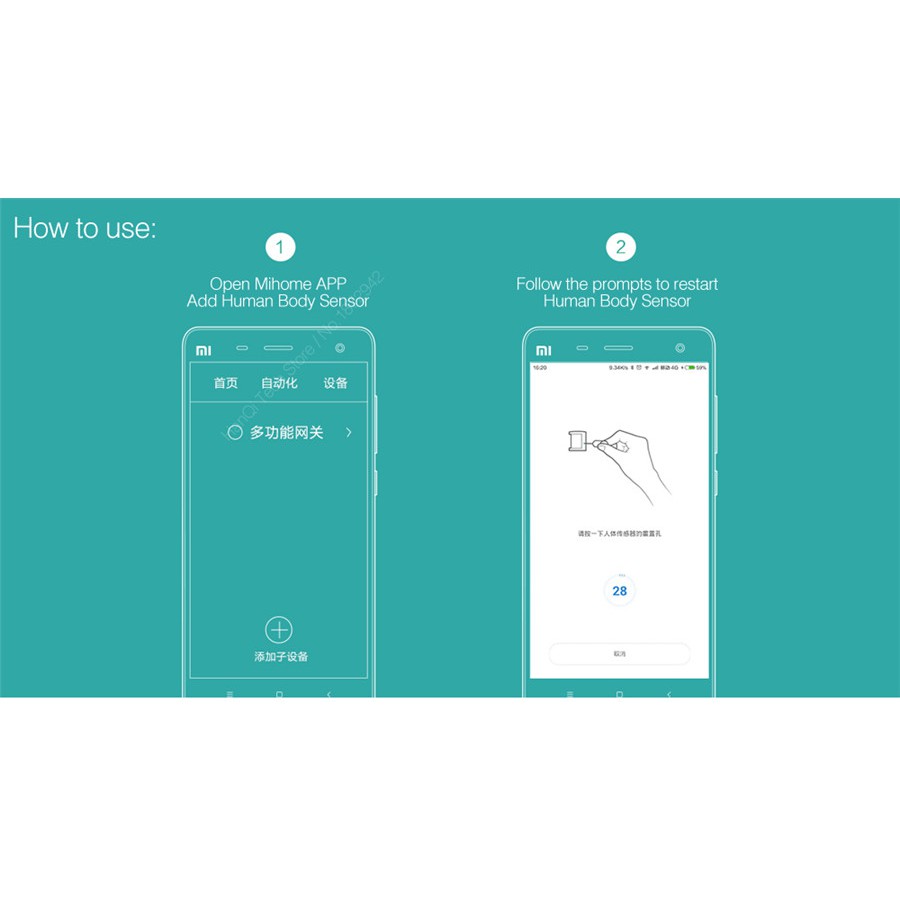 Thiết Bị Thông Minh Cảm Biến Cơ Thể Người Xiaomi mijia 2 Nam Châm Chuyên Dụng