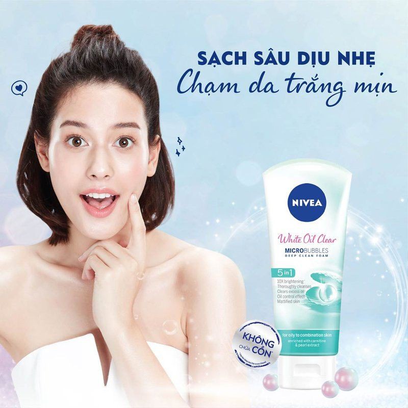 Sữa Rửa Mặt Nữ 100G Nivea White Oil Clear chính hãng