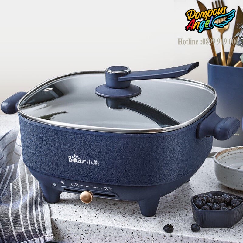 Nồi lẩu điện đa năng thanh gạt thế hệ mới BEAR DHG-C60F2 dung tích 6L 1500w bảo hành 12 tháng