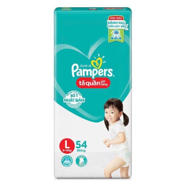 Bỉm quần Pampers dữ dáng size M60/ L54/ XL48/XXL44