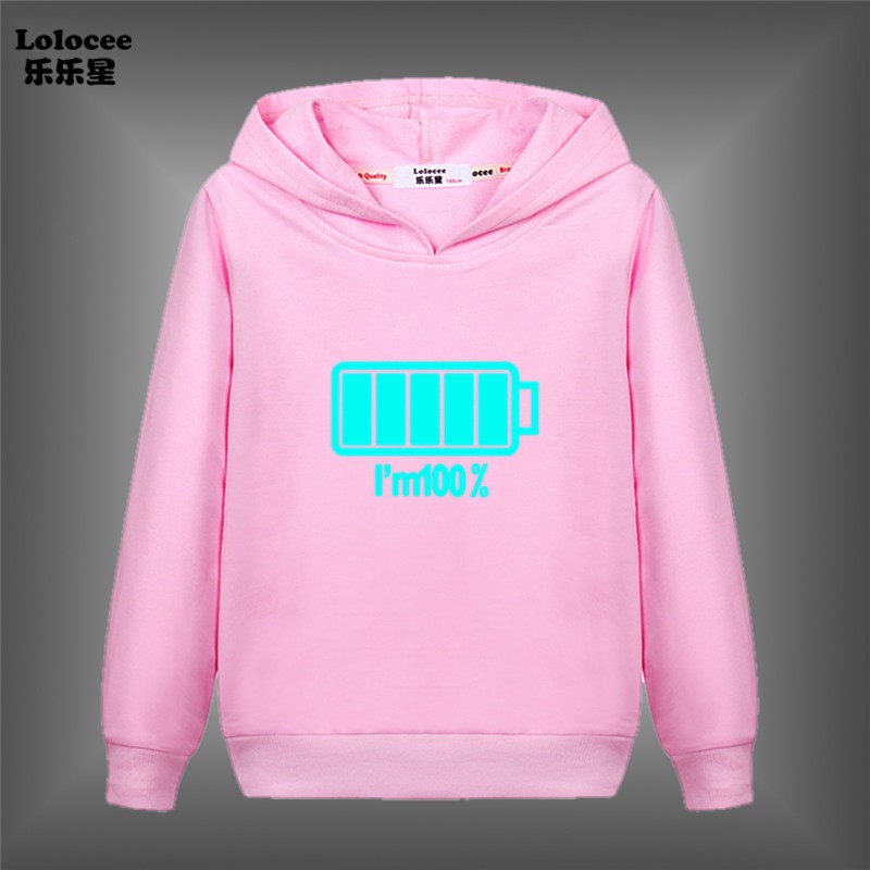 Áo Hoodies Có Nón Dài Tay In Hình Pin Cho Bé