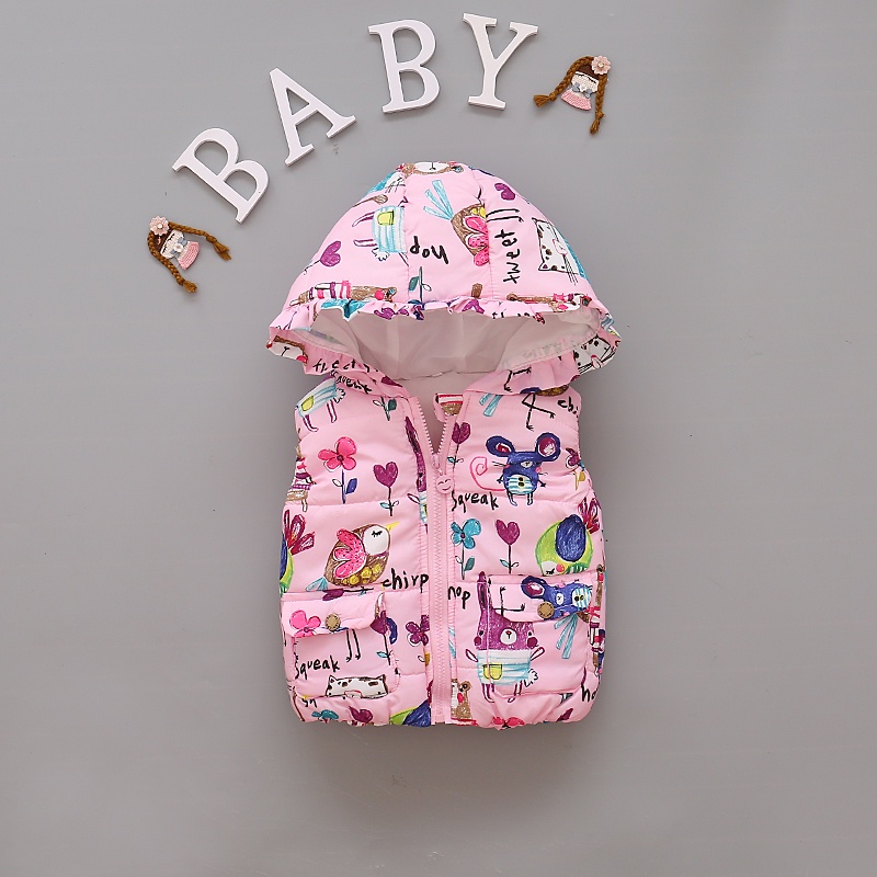 Áo Khoác Cotton Dày Không Tay Có Mũ Trùm Đầu Giữ Ấm Mùa Đông Nhiều Màu Sắc Dành Cho Trẻ Sơ Sinh