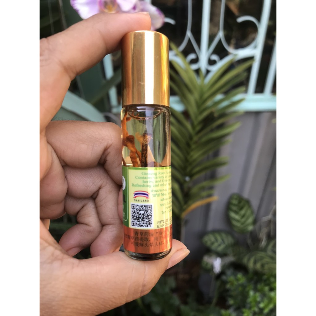 Lốc 12 Chai Dầu Thảo Dược Nhân Sâm Thái Lan Ginseng Green Herb Oil 8ml